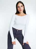 Sweater Crop Cuello Bardot