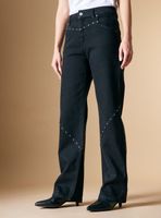 Jeans Cortes y Aplicación Tachas Colaboración María Pombo