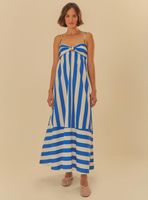 Vestido Largo sin Mangas Rayas