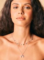 Collar Metalizado Monedas y Detalle Luna