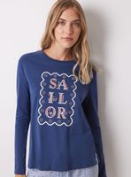 Polera Manga Larga Azul Sailor