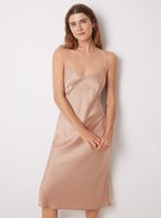 Camisón Midi Satén y Encaje Nude