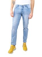 Jeans Slim Tiro Medio Azul