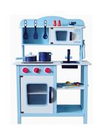 Juguete Kidscool Mini Hogar Cocina Madera Celeste