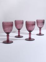 Set de 4 Copas Rayas Morada 250 ml