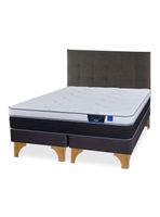 Cama Europea Nexus King + Respaldo Design Grafito