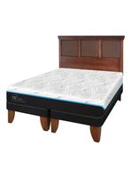 Cama Europea Green Infinity King + Respaldo Torino Caramel