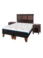 Cama Europea Green Infinity 2 Plazas Base Dividida + Set Muebles Torino Chocolate