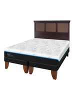 Cama Europea Green Infinity 2 Plazas Base Dividida + Respaldo Torino Chocolate