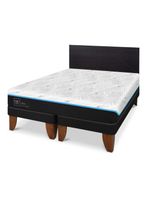 Cama Europea Green Infinity 2 Plazas Base Dividida + Respaldo Villarrica Negro