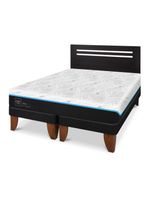 Cama Europea Green Infinity 2 Plazas Base Dividida + Respaldo Munich Negro