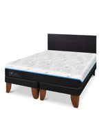 Cama Europea Green Infinity King + Respaldo Villarrica Negro