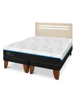 Cama Europea Green Infinity 2 Plazas Base Dividida + Respaldo Munich Alpino
