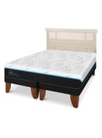 Cama Europea Green Infinity King + Respaldo Dublin Alpino