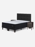 Cama Europea Tempo 2 Plazas Base Dividida + Set Muebles Issey