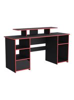 Escritorio Gamer Keria Wengue Canto Rojo