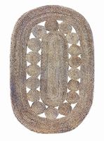 Alfombra Yute Pastel Floral Natural 90 x 150 cm