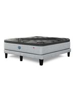 Cama Europea Sky King + Respaldo Tibet Plata