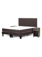 Cama Europea Ergo T New 2 Plazas Base Divida + Set de Muebles Lucio Chocolate