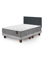 Cama Europea 2 Plazas Silence + Respaldo Wall Marengo