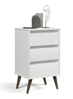 Velador Wood 3 Cajones Blanco