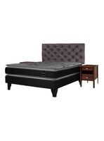 Cama Europea Terapeutic 2 Plazas + Set Muebles Capitoné