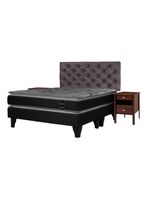 Cama Europea Terapeutic 2 Plazas Base Dividida + Set Muebles Capitoné