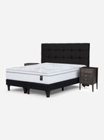 Cama Europea Art 4 King Base Dividida + Set Muebles Issey Grafito