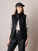 Chaqueta sin Mangas de Cuero Sintético y Cortes