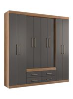 Clóset Napoles 8 Puertas 4 Cajones Jatoba/Grafito