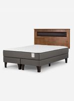 Cama Europea New Style 2 Plus 2 Plazas Base Dividida + Respaldo Ferrara