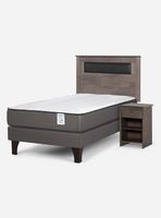 Cama Europea New Style 2 Plus 1.5 Plazas + Set de Muebles Ferrara