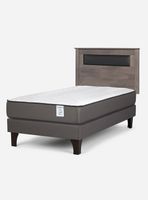 Cama Europea New Style 2 Plus 1.5 Plazas + Respaldo Ferrara