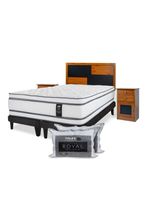 Cama Europea Majesty 2 Plazas Box Base Dividida + Set Colonia + 2 Almohadas Royal