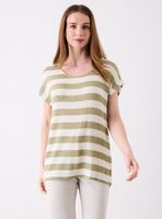 Polera Rayada Holgada Cuello Redondo