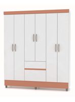 Clóset Ideal 6 Puertas 2 Cajones Blanco Rosa
