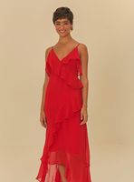 Vestido con Tirantes y Vuelos Color