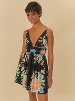 Vestido Floral Corto con Escote V