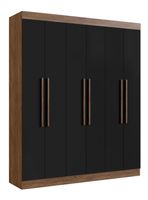 Clóset New York 6 Puertas 2 Cajones Castaño Negro