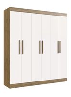 Clóset New Xangai 6 Puertas 2 Cajones Nuez Beige