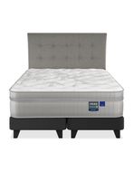 Cama Europea Paradise King + Respaldo Design Gris