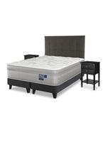 Cama Europea Paradise King + Respaldo Design Grafito + 2 Veladores Rover