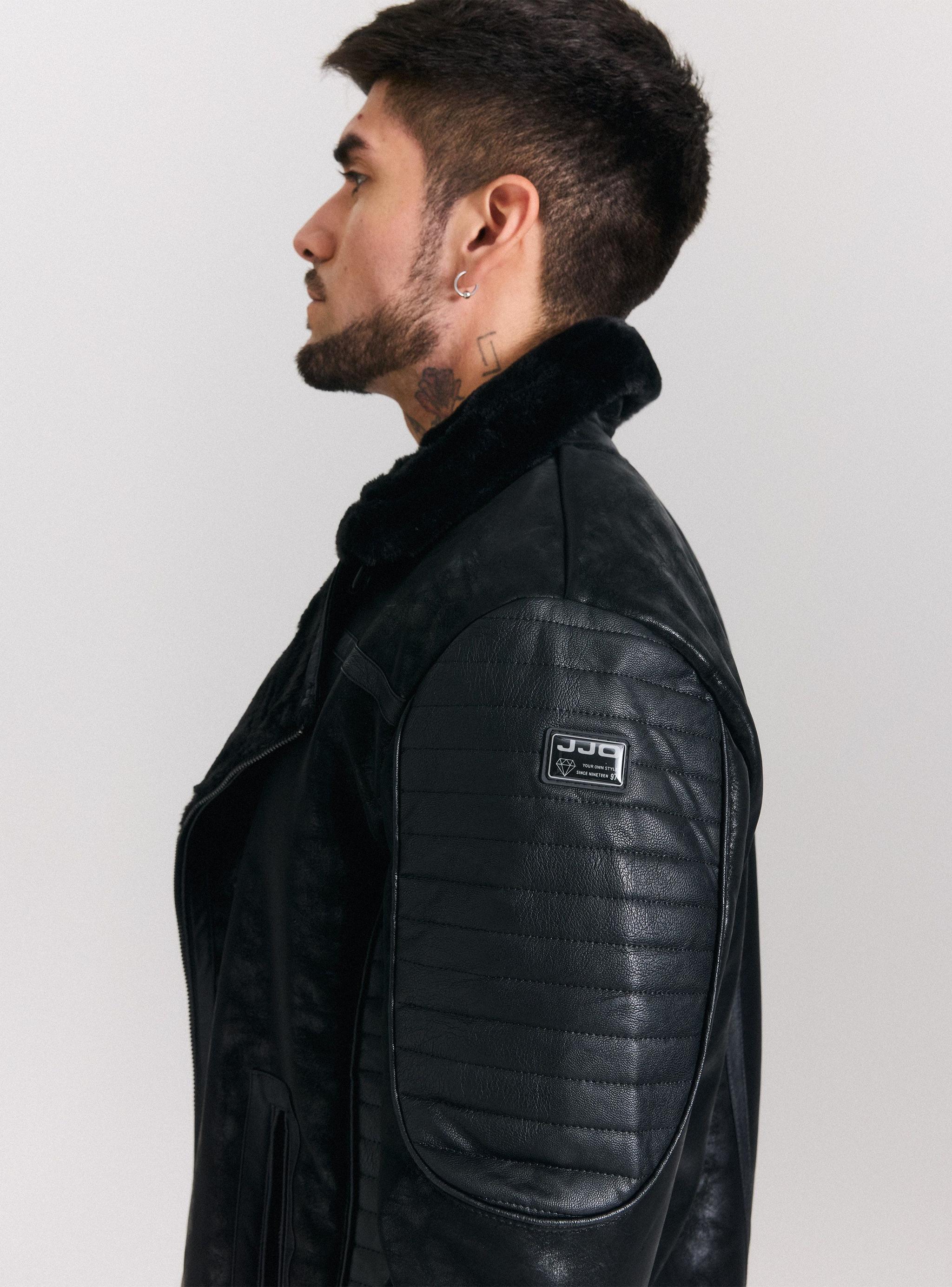 Chaqueta Aviadora Biker Ecocuero Texturado JJO | Paris.cl