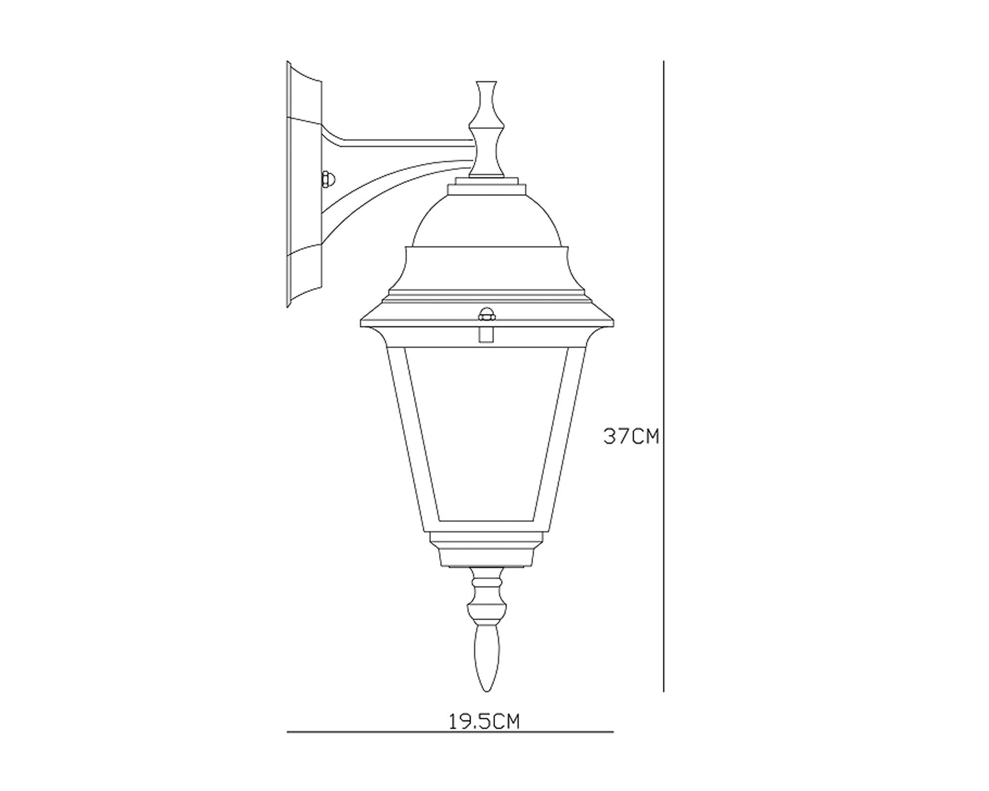 Farol pared 1L E27 negro 2 unidades Abitare-7