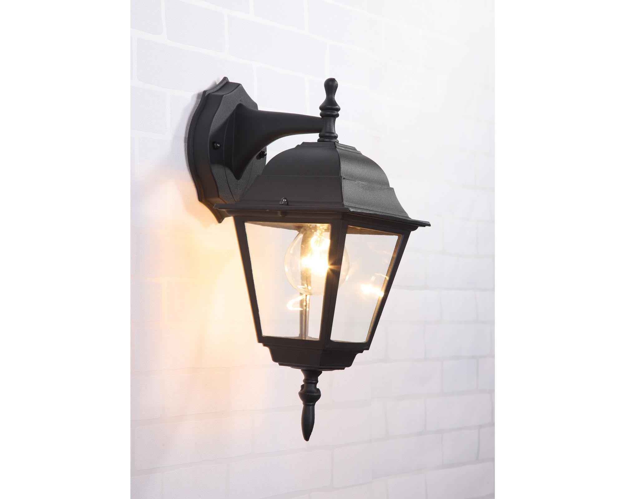 Farol pared 1L E27 negro 2 unidades Abitare-3