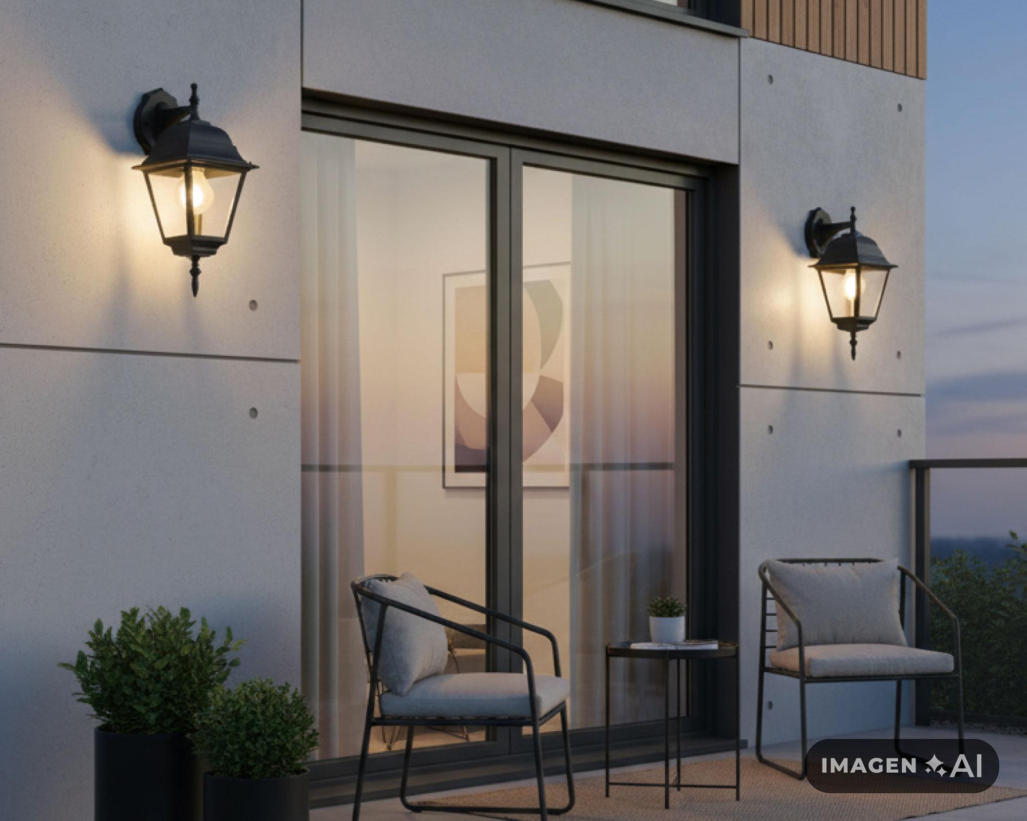 Farol pared 1L E27 negro 2 unidades Abitare-4