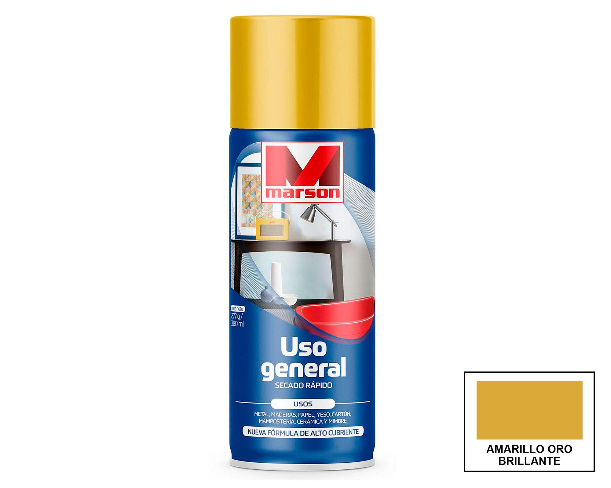 Pintura spray Secado rápido amarillo oro brillante Marson-2
