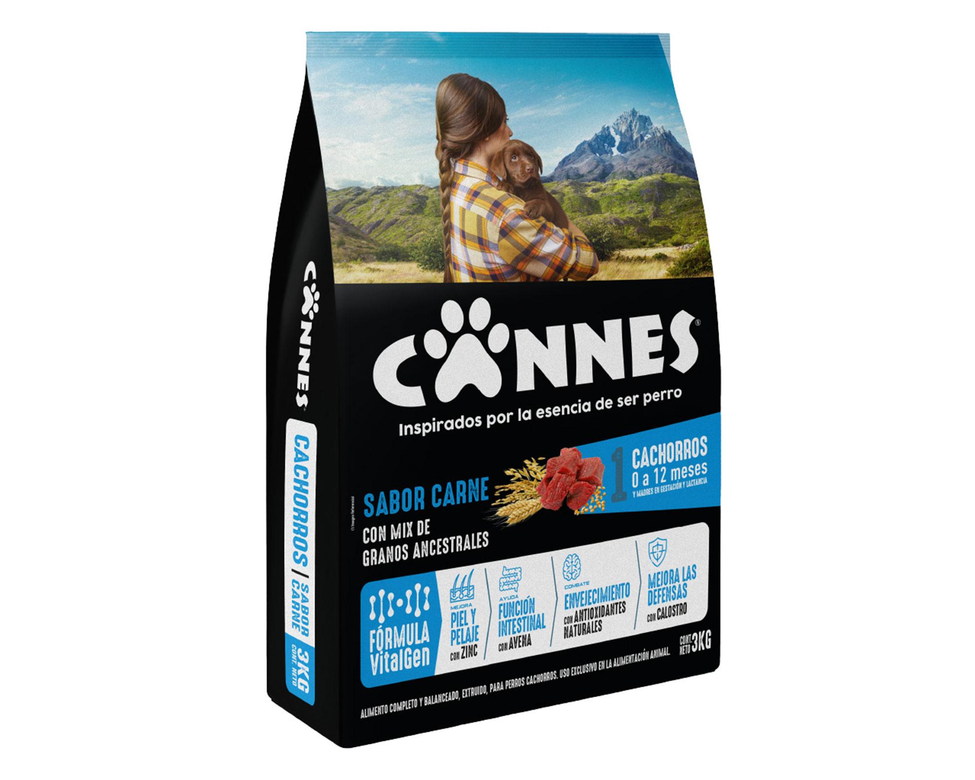 Alimento cachorro 3 kg raza mediana grande carne leche Cannes-0