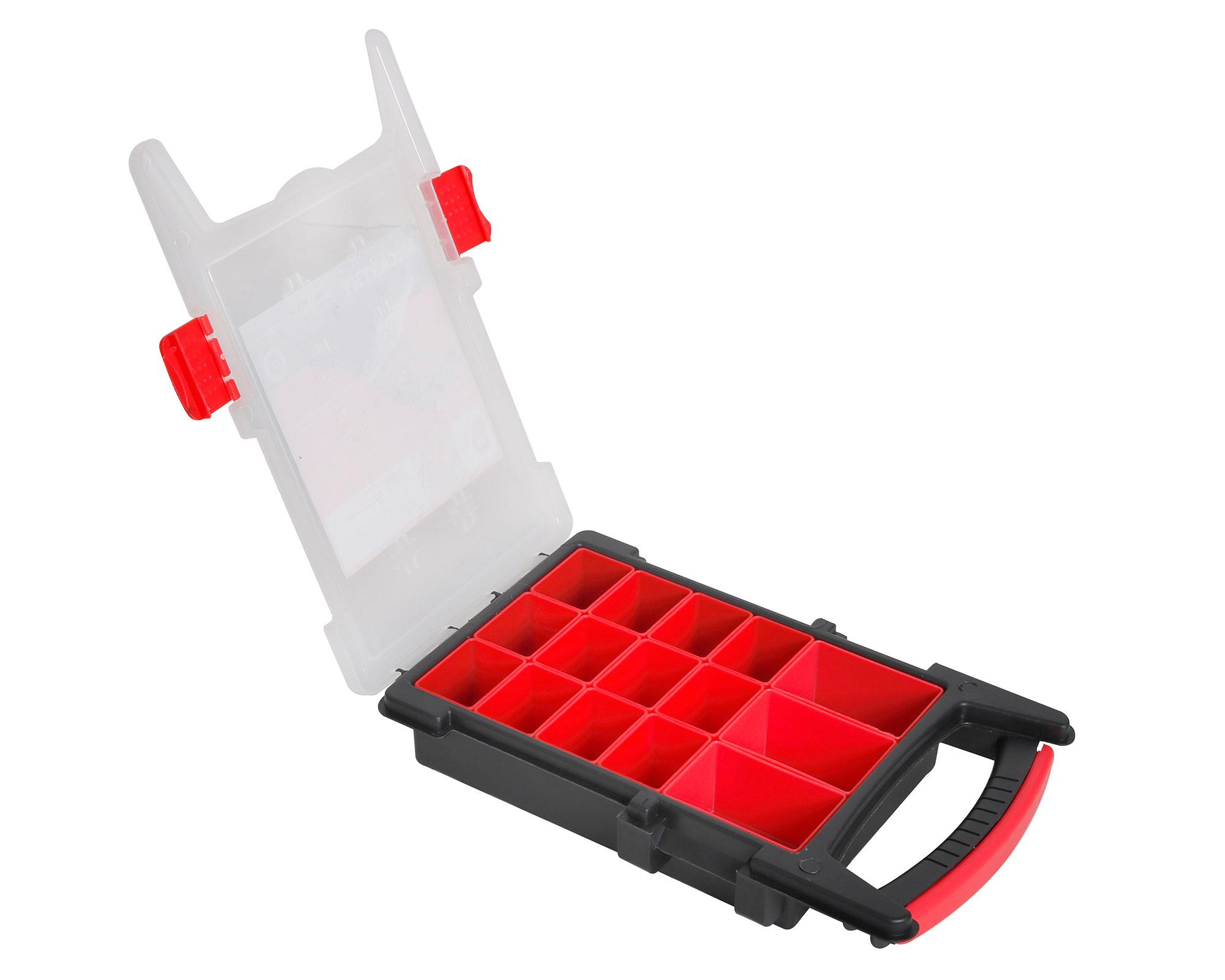 Organizador plástico 15 compartimientos rojo/negro-2