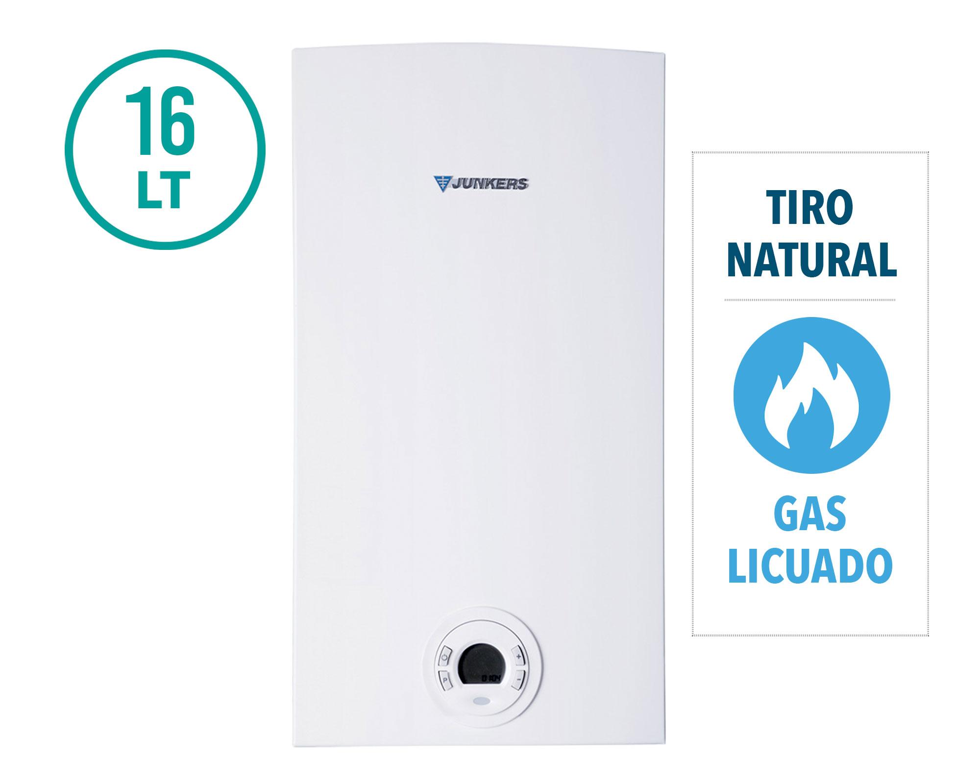 Calefont tiro natural 16 lt gas licuado WTD16 Junkers-1
